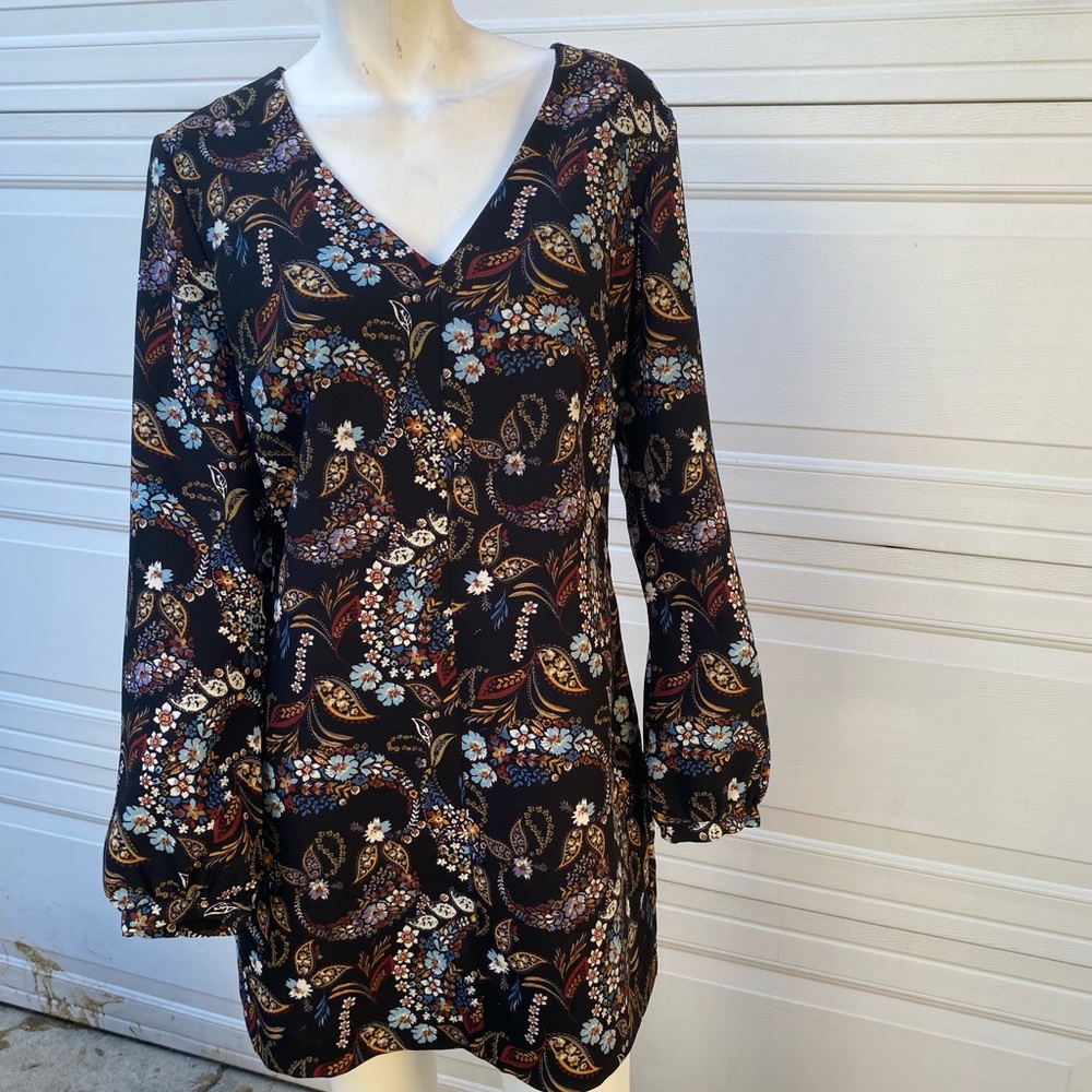 Vintage inspired Paisley mod mini dress hippie boho 60’s 70’s Brady go go